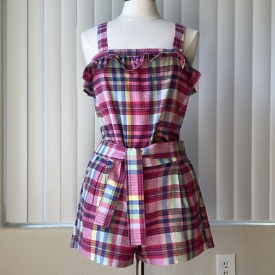 J. Crew 2 set pink check top & shorts Size:S $395 