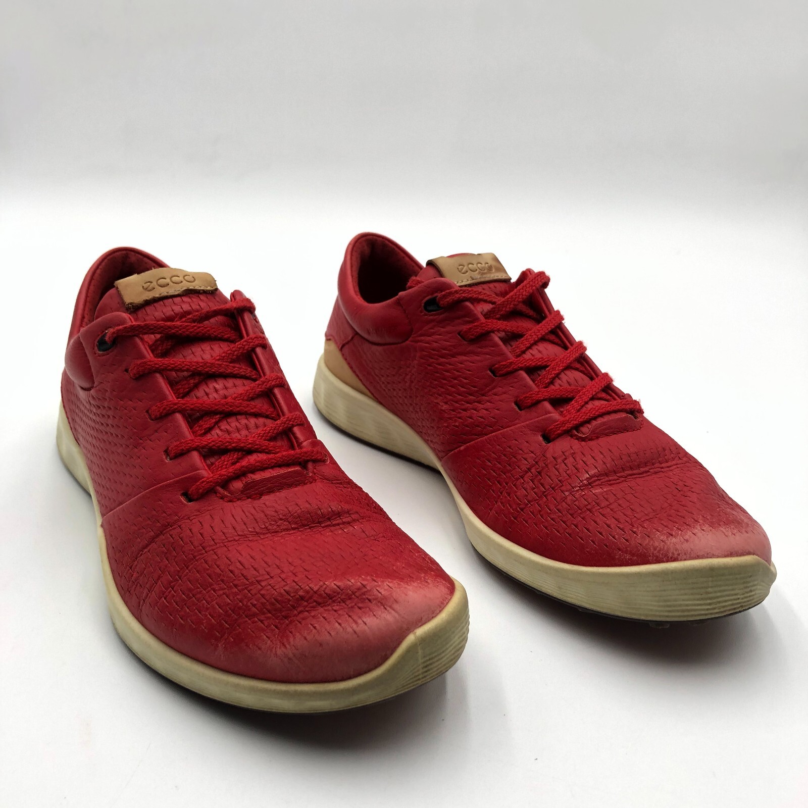 ★美★ECCO★TOMATO★ ECCO Golf Sneakers Women's Size 6 Tomato Red Leather Low Top
