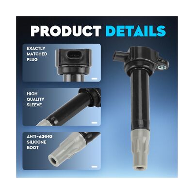 Ignition Coils Pack & Iridium Spark Plugs UF502 for Chrysler 300 2006-2010, Pacifica 07-08, Dodge Magnum 2006-2008, Charger 06-10, Nitro 07-11 2.7L 3.5L 5.7L 6.1L 4L UF-502 5C1565-6 Set Additional Image