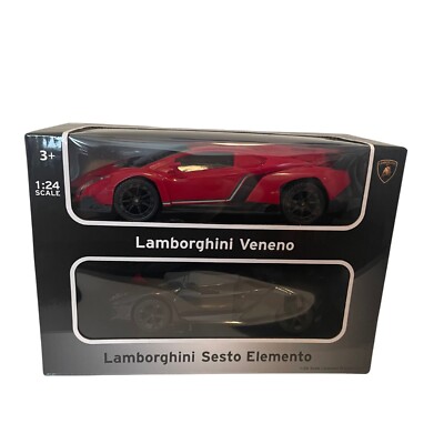 Braha Set of 2 Lamborghini Veneno & Sesto Elemento 1:24 Scale Toy Friction Cars