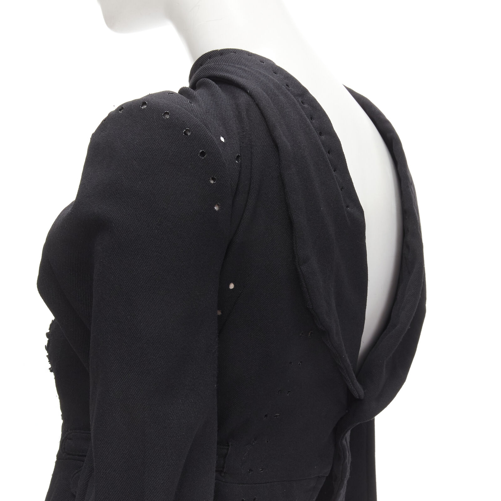 COMME DES GARCONS 2004 Runway black lace eyelet 2-way COMME DES GARCONS 2004 Runway black lace eyelet 2-way
