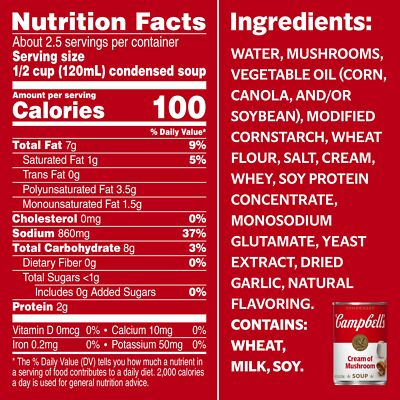 Campbell's Cream of Mushroom Soup 10.5 oz Pack of 12 Vegetarian Canned Soup