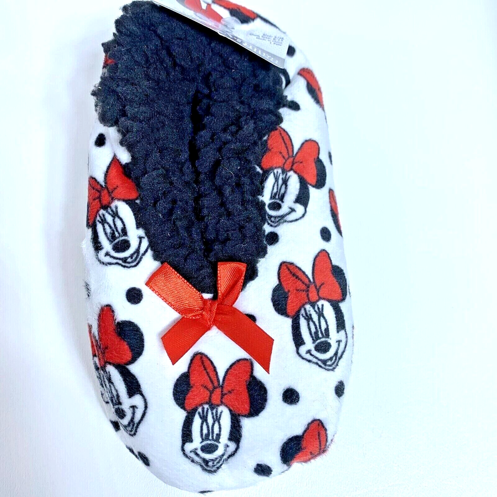 Disney Minnie Mouse Fuzzy Babba Size S/m Shoe Size 8-13 New