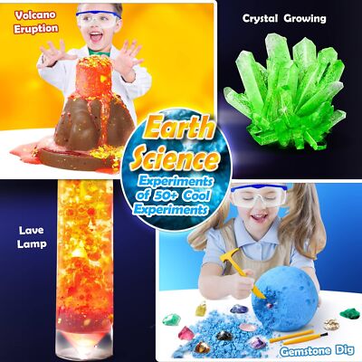 UNGLINGA 50+ Science Lab Experiments Kit for Kids Age 4-6-8-12, STEM Activiti...