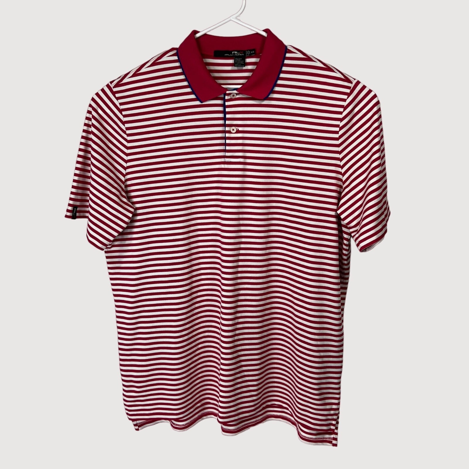 Men's RLX Polo Ralph Lauren Golf Shirt, XL Pink Stripes