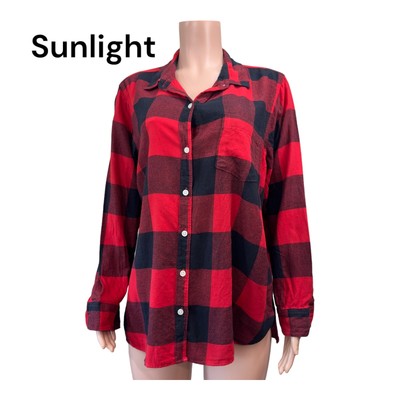 Old Navy Classic Red-Black Lumber Jack Plaid Button Down Shirt  Women SZ XXL