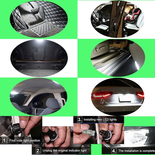 20X T10 194 168 W5W 2825 COB LED License Plate Interior Light Bulbs 6000K White