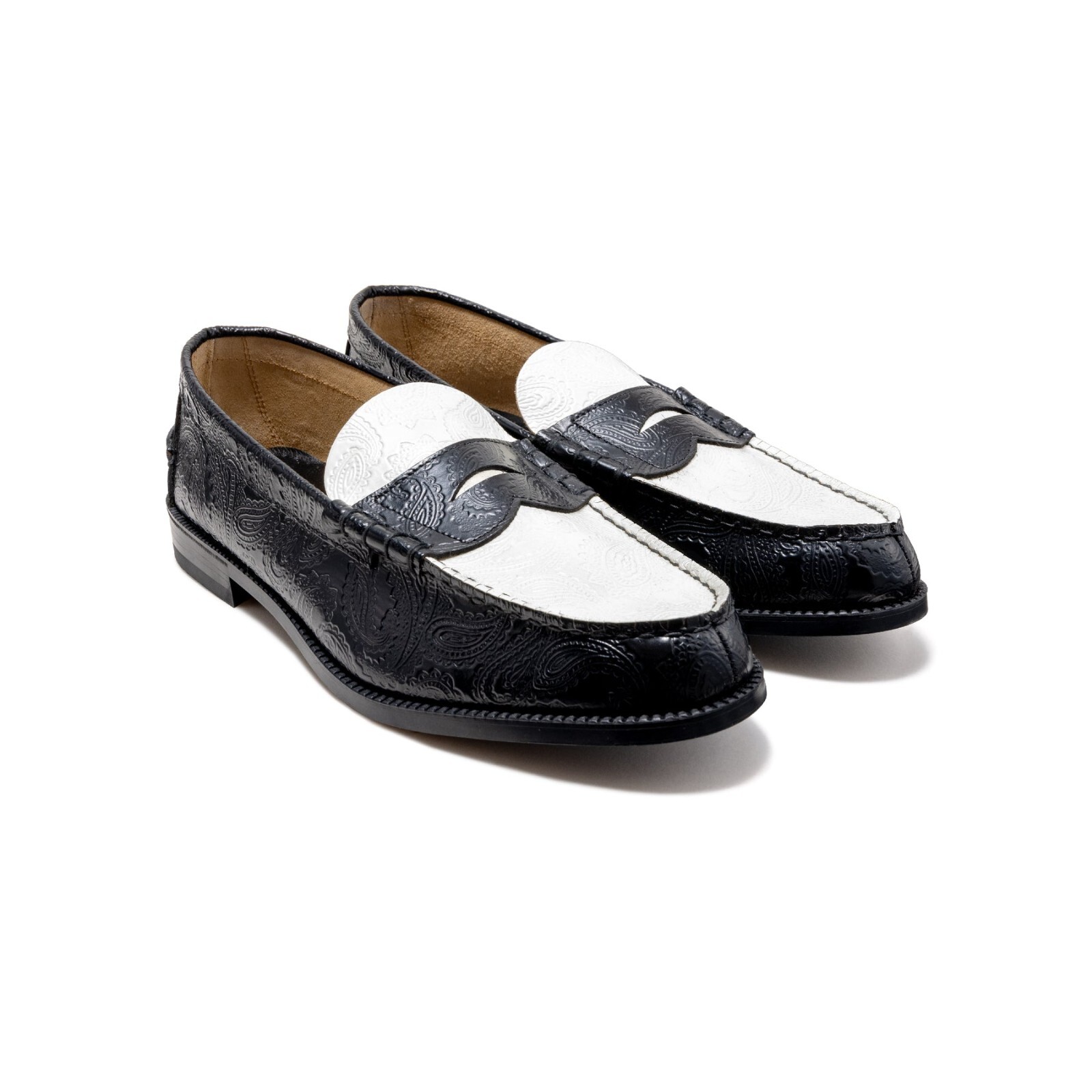 Kenford MENS EMBOSSED LOAFERS / BLACK WHITE PAISLEY loafers Kenford MENS EMBOSSED LOAFERS / BLACK WHITE PAISLEY loafers