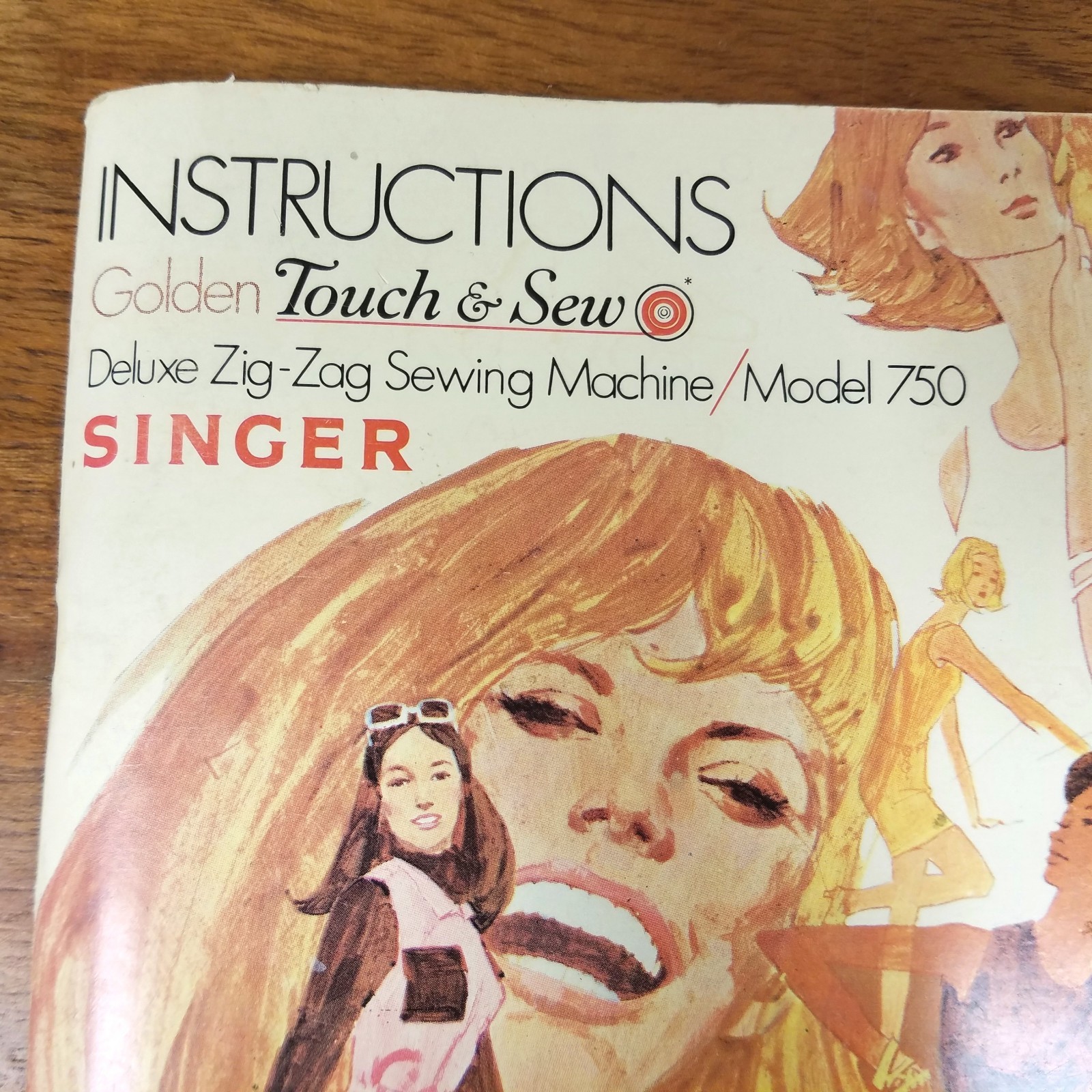 Vintage Singer Touch & Sew Model 750 Sewing Machine 1970 Instructions Manual