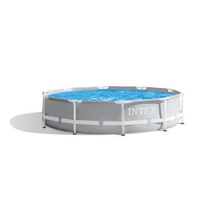 Intex 10'x30'' Prism Metal Frame Round Outdoor Above Ground Swimming Pool,No Pump