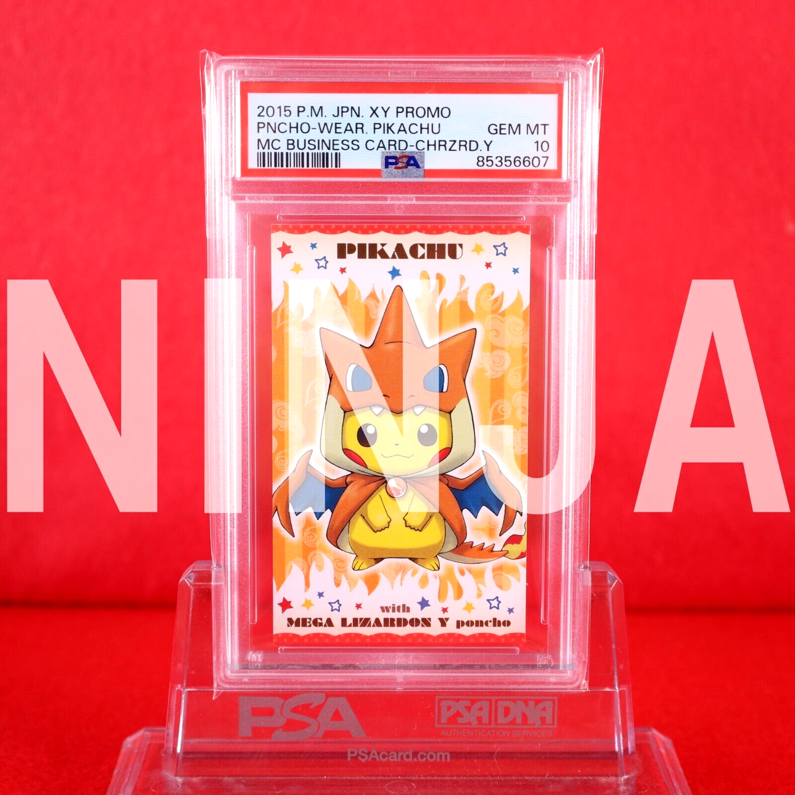 PSA 10* Pokemon Business Card Poncho Wear Pikachu MEGA PSA 10* Pokemon Business Card Poncho Wear Pikachu MEGA
