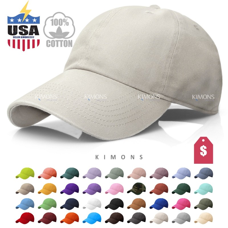 Cotton Baseball Cap Ball Dad Hat Adjustable Plain Solid Washed