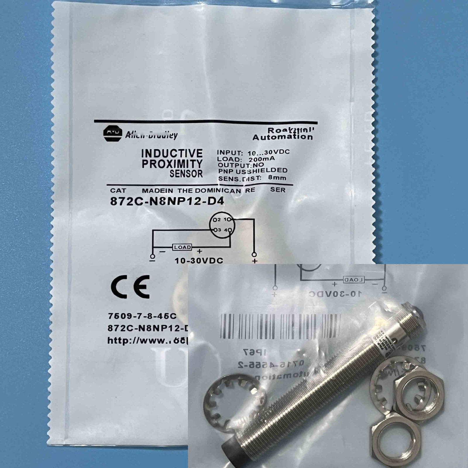 For Allen-Bradley 872C-N8NP12-D4 Inductive Proximity Sensor 872CN8NP12D4 10-30V