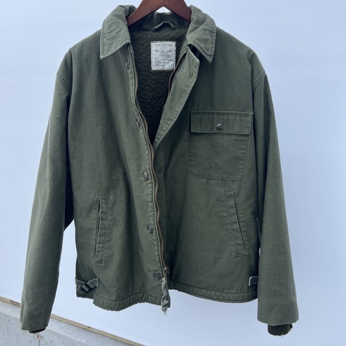 【vintage】 70s green USA製 active jacket Vintage 70s US Navy Permeable A-2 Cold Weather Deck Jacket