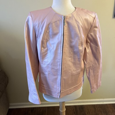 Women s Dialogue Leather Jacket Pink Size Medium