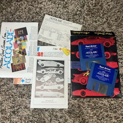 Test Drive Accolade Original Box, Shrink, Commodore 64/128  Inserts and disks