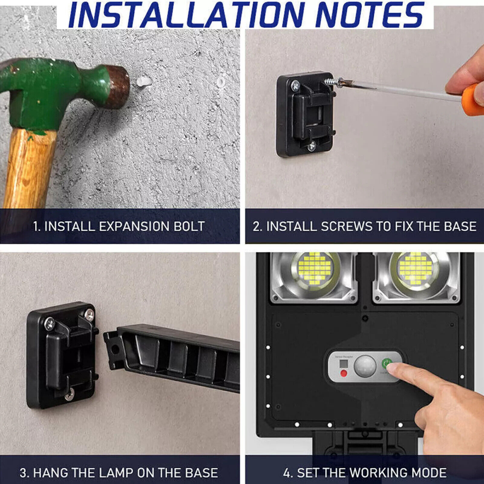 Commercial LED Outdoor Dusk to Dawn Solar Street Light Road Area Lamp USA