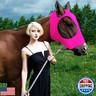 Frienda 4 Pcs Horse Fly Masks with Ears Head Fly Masks for Horses Smooth Elastic UV Protection Cover from Summer Insect Pests(Medium,Purple, Blue, Pink, Black)