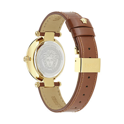 Pre-owned Versace Brown Womens Analogue Watch Reve Ve8b00124