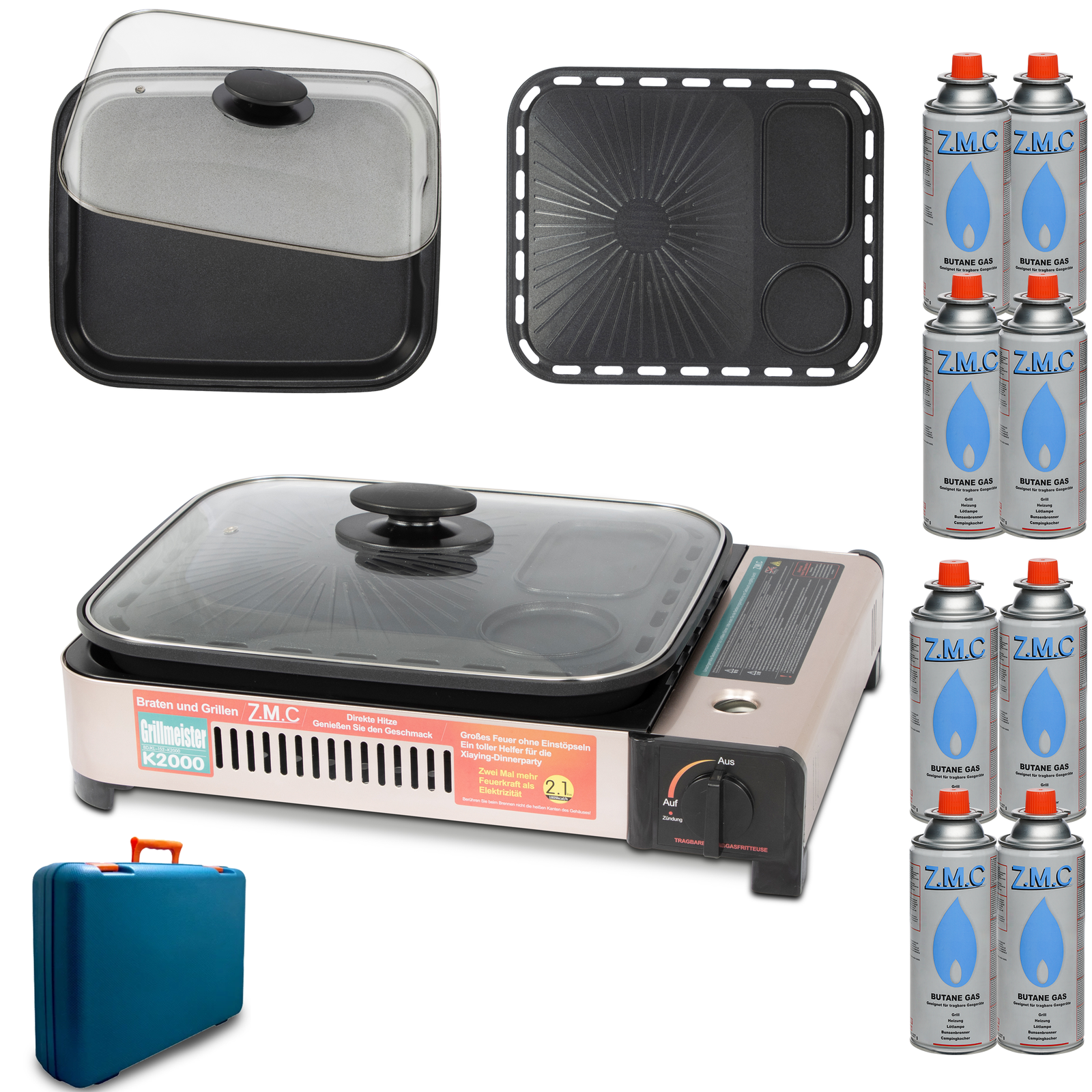 Campingaz Bombola Fornello Da Campeggio A 2 Fuochi Con Piastra Grill - Kit Completo Con 16 Cartucce A Gas, Ideale Per Outdoor Fornello Campeggio 2 Fuochi - Foto 11