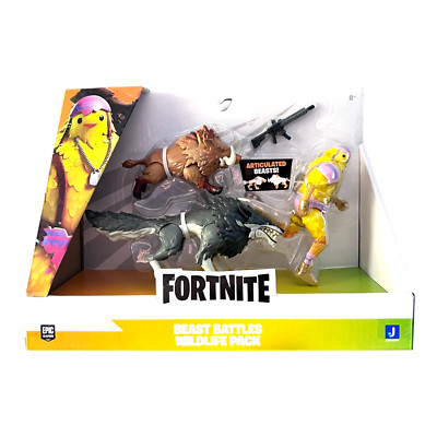 FORTNITE Articulated Beast Battles Wildlife Pack CLUCK VS BOAR WOLF 4''