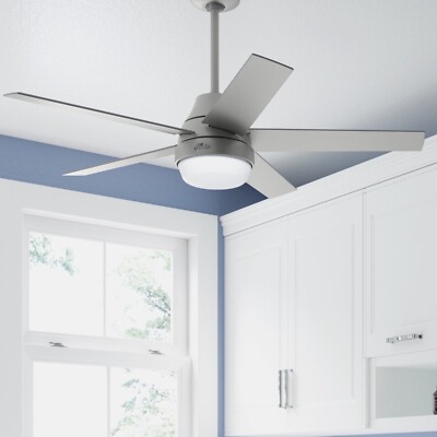 Hunter 52'' Aerodyne Wi-Fi Smart Ceiling Fan LED Light  Remote Control Modern