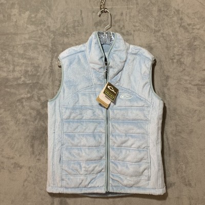 NEW Drake Waterfowl Vest Women Large Blue Cumulus Reversible Outdoor Winter Hunt