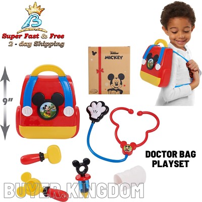 Doctor Bag Playset With Light Sounds Stethoscope Syringe Mickey Mouse Gift Toy