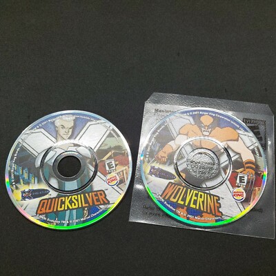 Burger King PC CD Marvel X-Men Evolution 2001 Wolverine Qucksilver mini discs