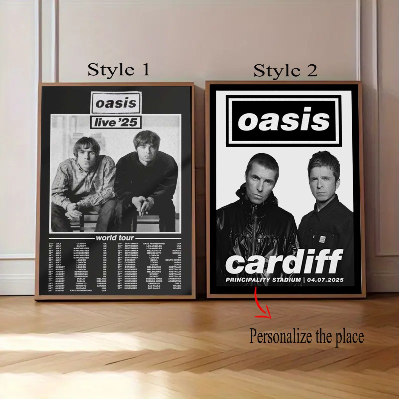 Custom Oasis World Tour 2025 Poster – Personalized Concert