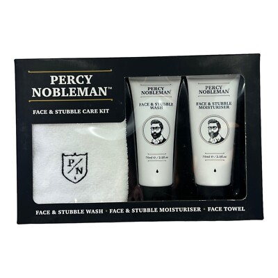 Percy Nobleman Beard Face & Stubble Care Kit 3pc Christmas Holiday Gift Set