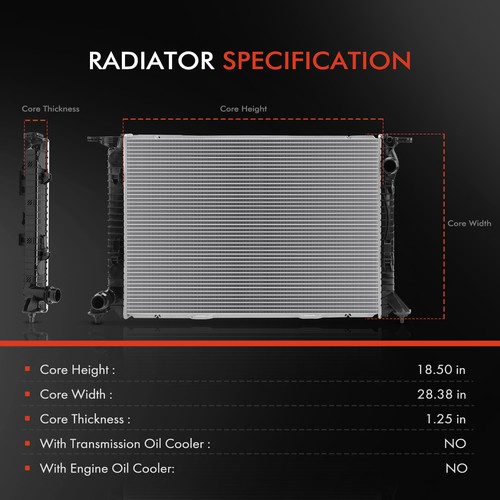 Radiator without Oil Cooler for Audi S5 08 09 10-12 V8 4.2L Manual Transmission