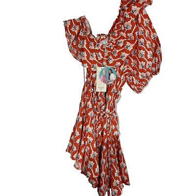 NWT  Floral Print One Shoulder Mini Dress RHODE   2xl