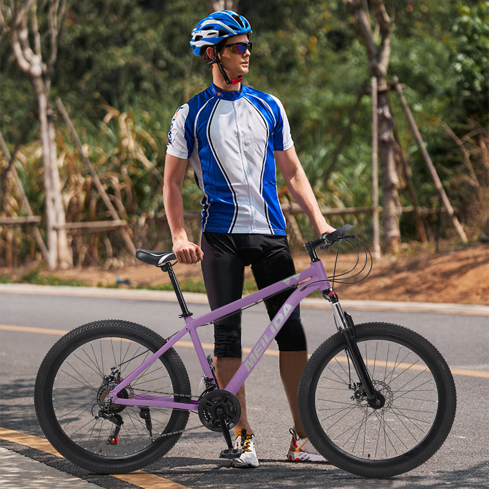 26 inch Front Suspension Mountain Bike Sporty Streamline 21-Speed For Men&Women