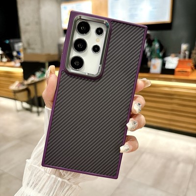 For Samsung Galaxy S24 Ultra S24+ S24 Carbon Fiber Slim Magnetic Shockproof Case