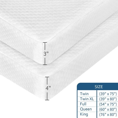 Moonsea Mattress Topper Cover (Cover Only) Twin Size, 3-4 Inch Zippered Visco...