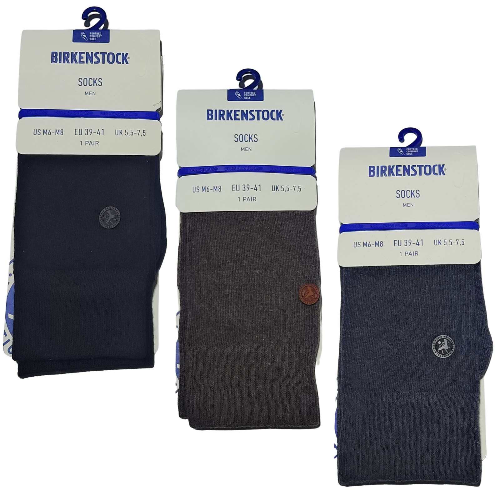Mens Large 10-13 Black Blue Roma Crew Cotton Blend 1 Pair