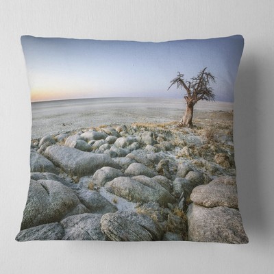Designart 'Baobab Tree on Rocky Terrain' Landscape Printed