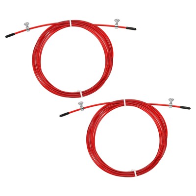 2Pcs 10Ft Speed Jump Rope Replacement Cable Professional Skipping Rope Red