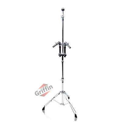 Double Tom Drum Stand - GRIFFIN Cymbal Holder Mount Arm Duel Percussion Hardware