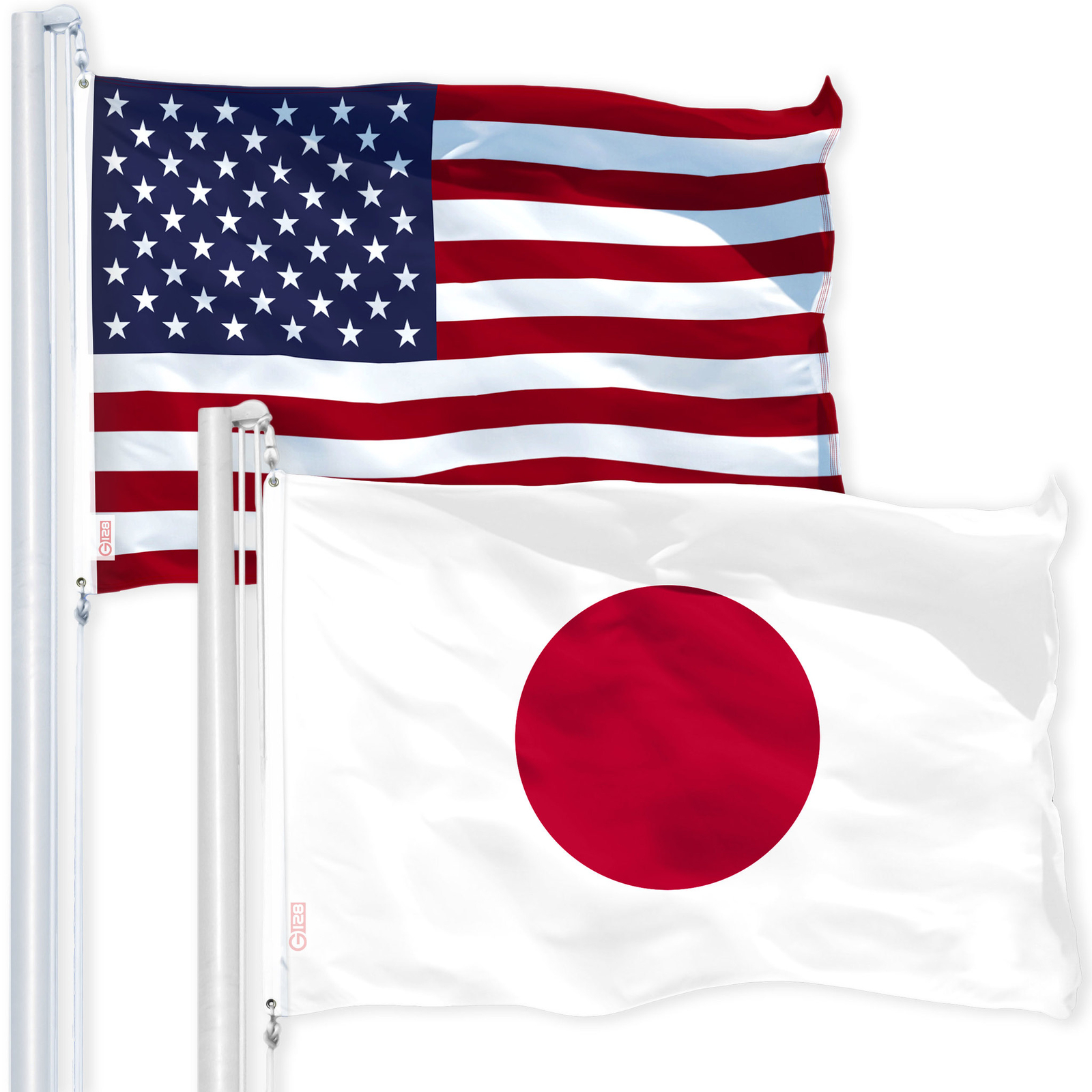 NEW G128 Japan Flag and American USA Flag Set 3x5 FT Printed