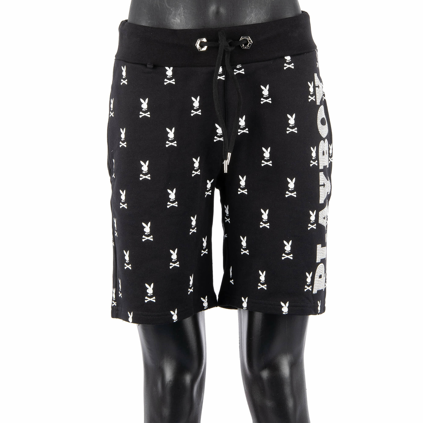 

PHILIPP PLEIN PLAYBOY Спортивные шорты для бега Crystals Bunny Черный Белый 08476