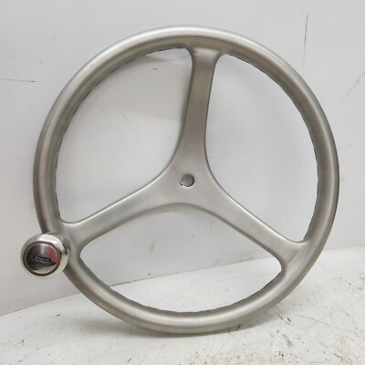 Edson 14.5'' ComfortGrip PowerWheel 3-Spoke Stainless Steering Wheel with Knob