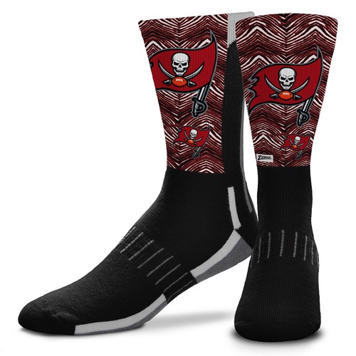 Носки Zubaz X FBF NFL для взрослых унисекс Tampa Bay Buccaneers Phenom Curve Crew Socks