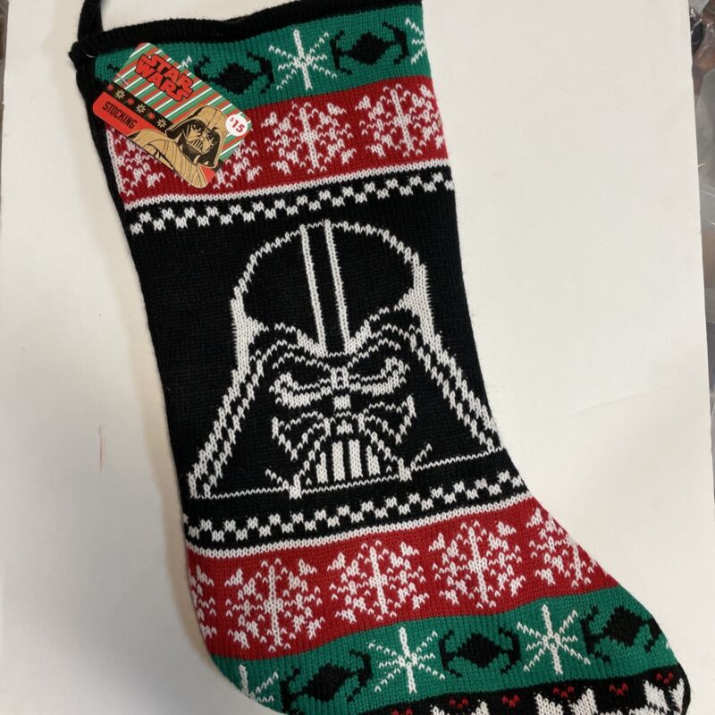 Star Wars Darth Vader Christmas Stocking Knit Red Multi Colored NEW 763