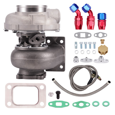 GT30 GT3037 GT3076 Turbo for 2.5L-3.0L Water Cooled + T3 T4 Oil Feed Line Kit