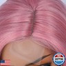 Lady Miranda Pink Wig Loose Wave Lace Part Wig Nature Curly Synthetic Heat Resistant Weave Full Wigs for Black Women (Pink)