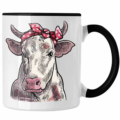 Trendation - Süße Kuh Tasse Geschenk für Landwirt Bauern Geschenkidee Geburtstag