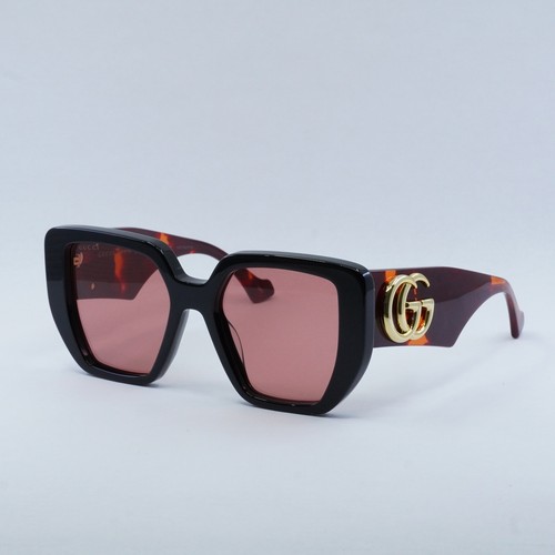 Pre-owned Gucci Gg0956s 009 Black/havana/rust 54-19-145 Sunglasses