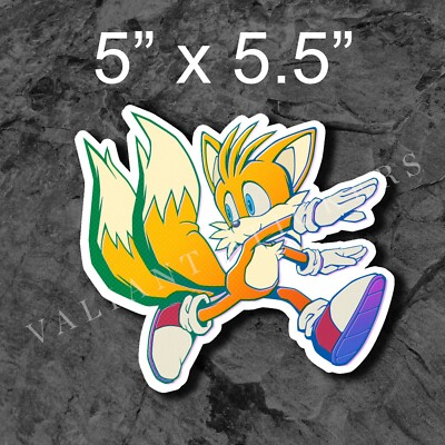 Sonic The Hedgehog Slap sticker, Tails Fox Sticker, sonic Tails sticker